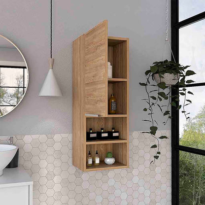Beige Particle Board Medicine Cabinet - 32" Tall Storage