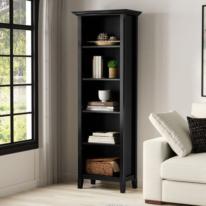 Amherst 24 Inch 5 Shelf Bookcase - Black Pine for Living Room