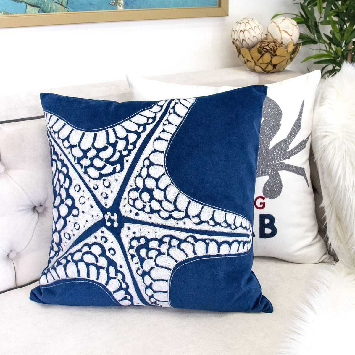 Seastar Starfish - Set of 2 Decorative Throw Pillows