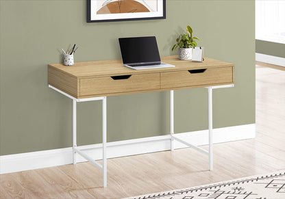 Natural Wood Computer Desk with Storage Drawers - 48" L