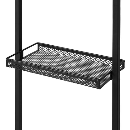 Pet Feeding Station with Storage - Black Metal & Wood