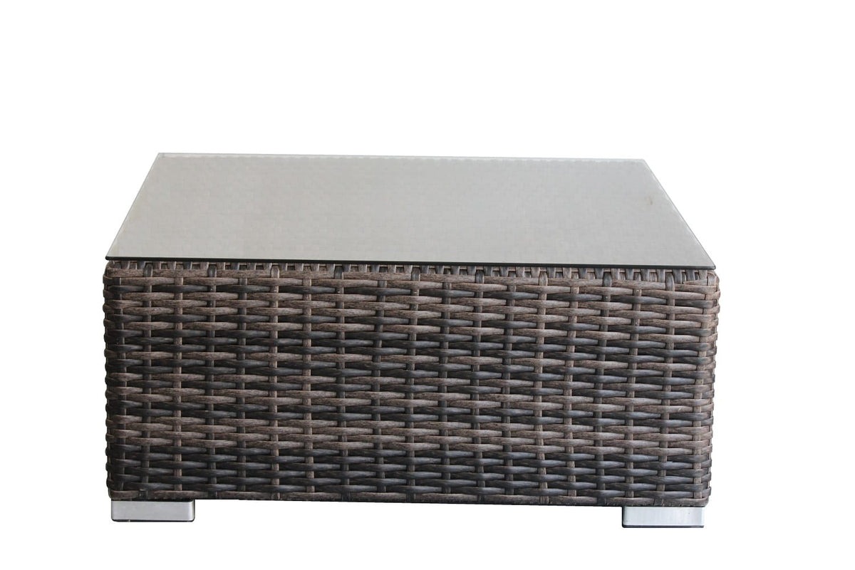 Multicolor Wicker Patio Table - 28 Inch Square for Outdoor