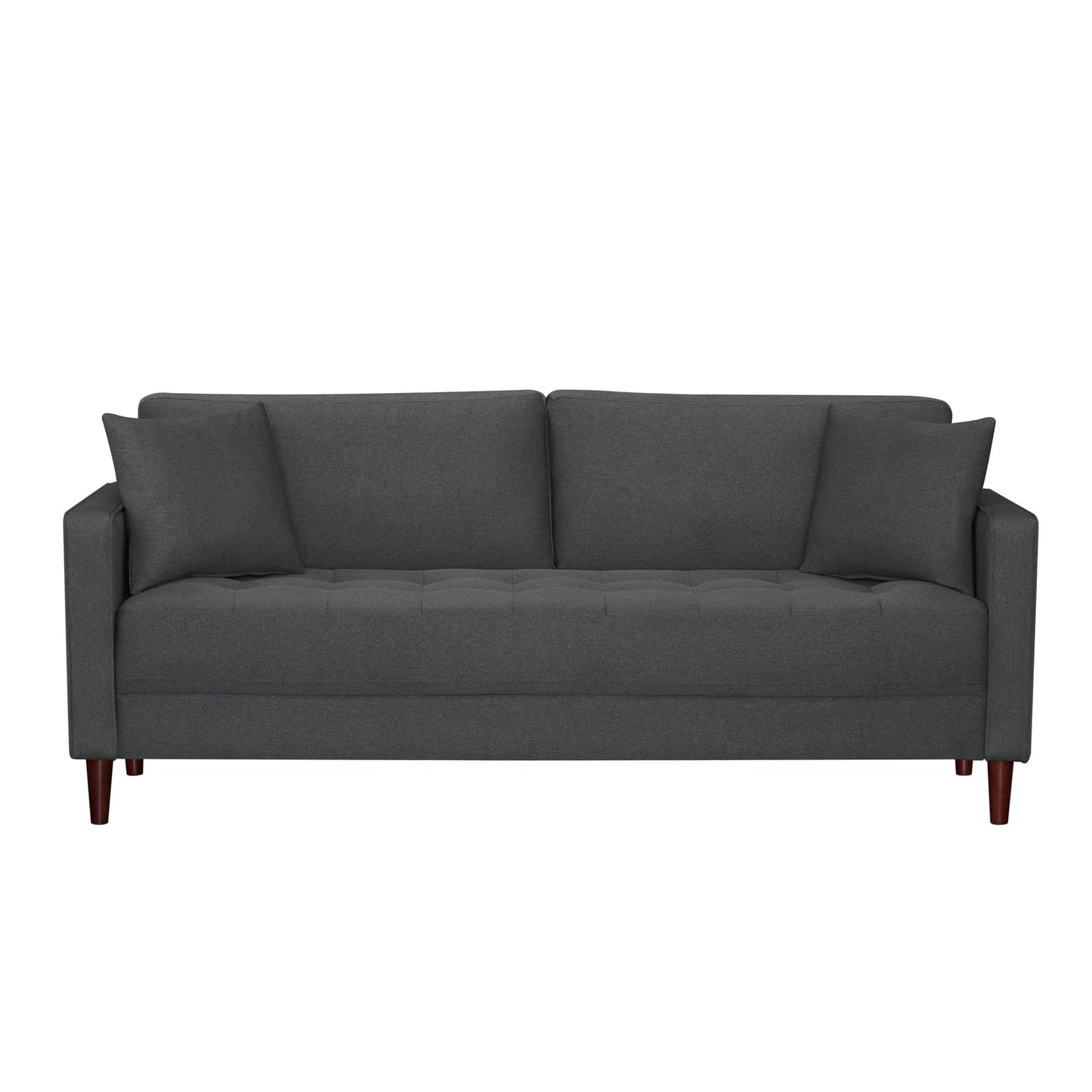 Contemporary Gray Sofa - 2 Seat Plush Comfort for Living Room