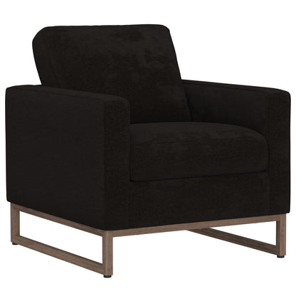 Black Fabric Accent Chair with Metal Base