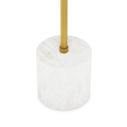 Black Marble & Mango Wood End Table - 12 Inch Round for Living Room