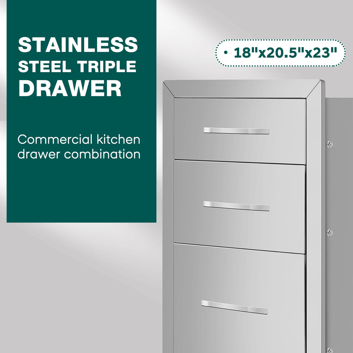 14x20 Stainless Steel Outdoor Drawer Cabinets - Silver