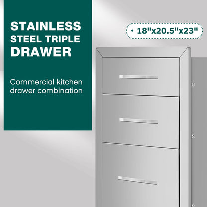 14x20 Stainless Steel Outdoor Drawer Cabinets - Silver