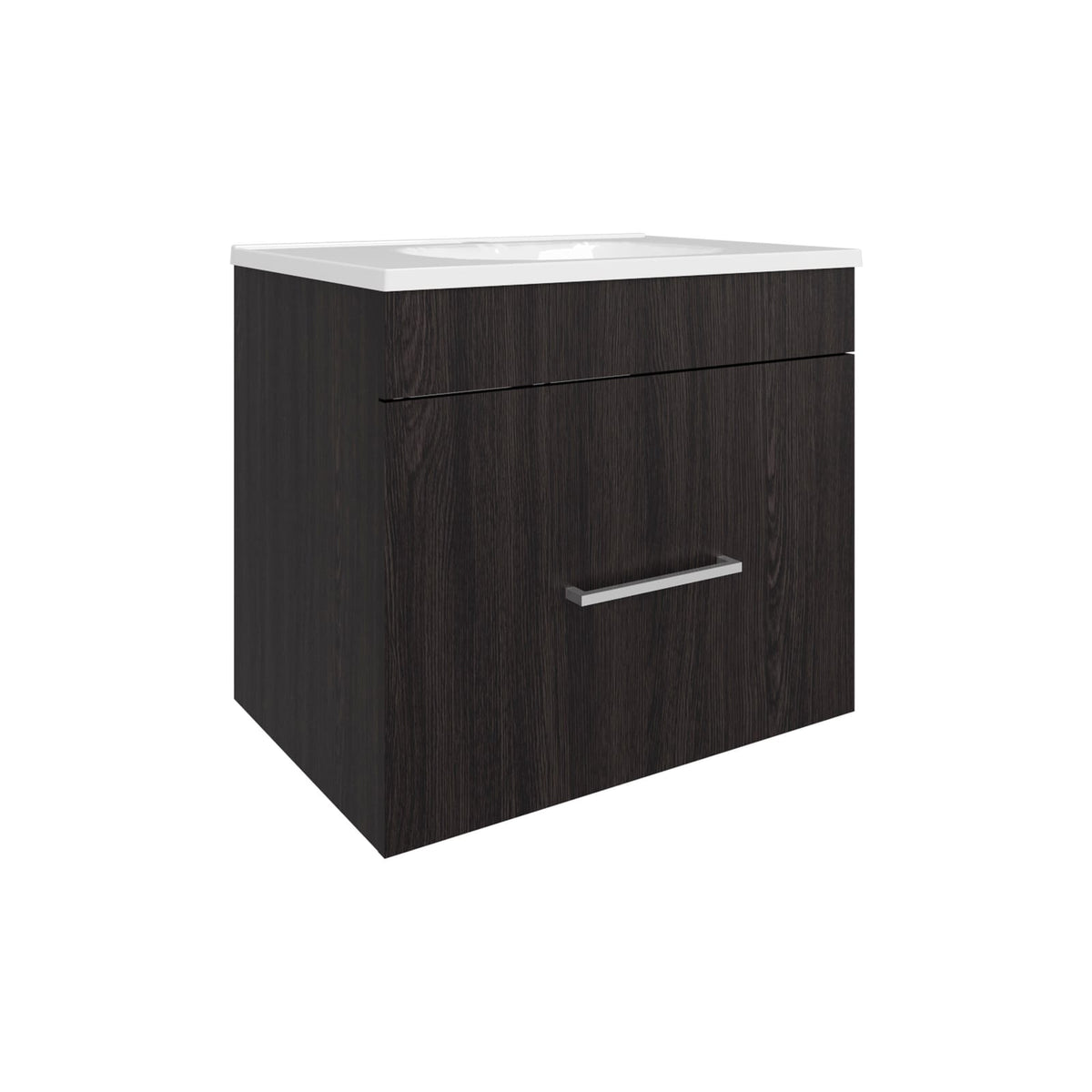 Black MDF Bathroom Vanity - 2 Drawers, Storage