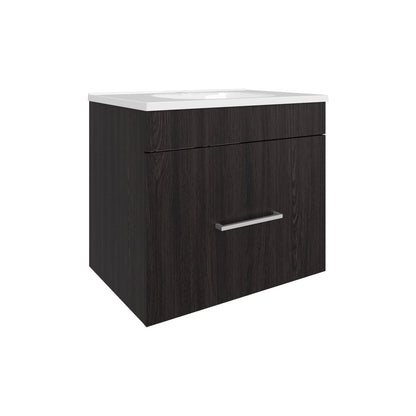 Black MDF Bathroom Vanity - 2 Drawers, Storage