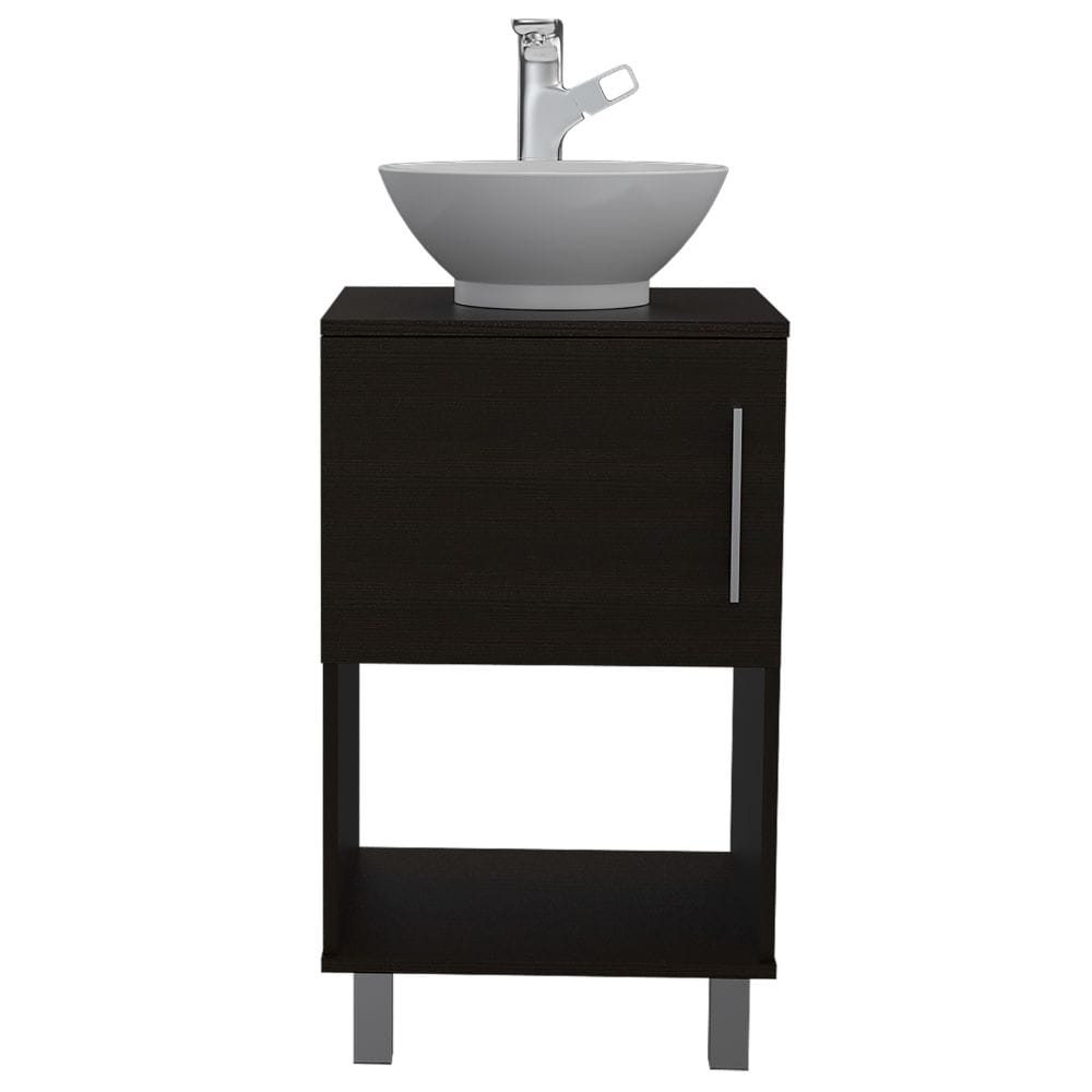 Wenge Bathroom Vanity with Storage Shelf