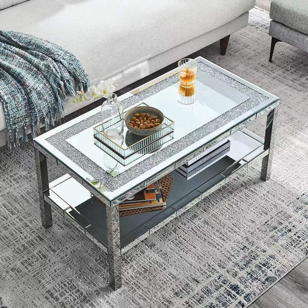 Silver Computer Desk - Keyboard Tray, Rectangular Design