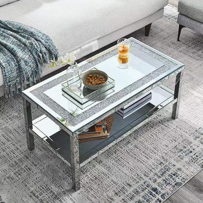 Silver Computer Desk - Keyboard Tray, Rectangular Design