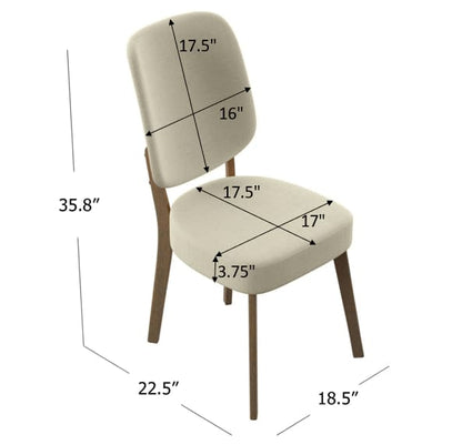Oatmeal Plywood Dining Chairs Set of 2 for Modern Kitchen Storage