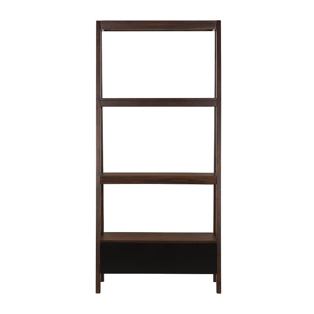 Natural Wood Ladder Shelf - 32" Display & Storage for Living Room