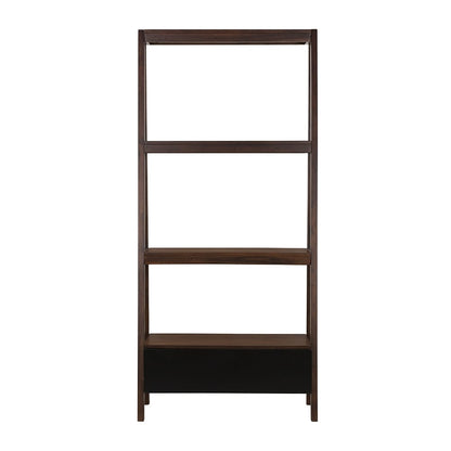 Natural Wood Ladder Shelf - 32" Display & Storage for Living Room