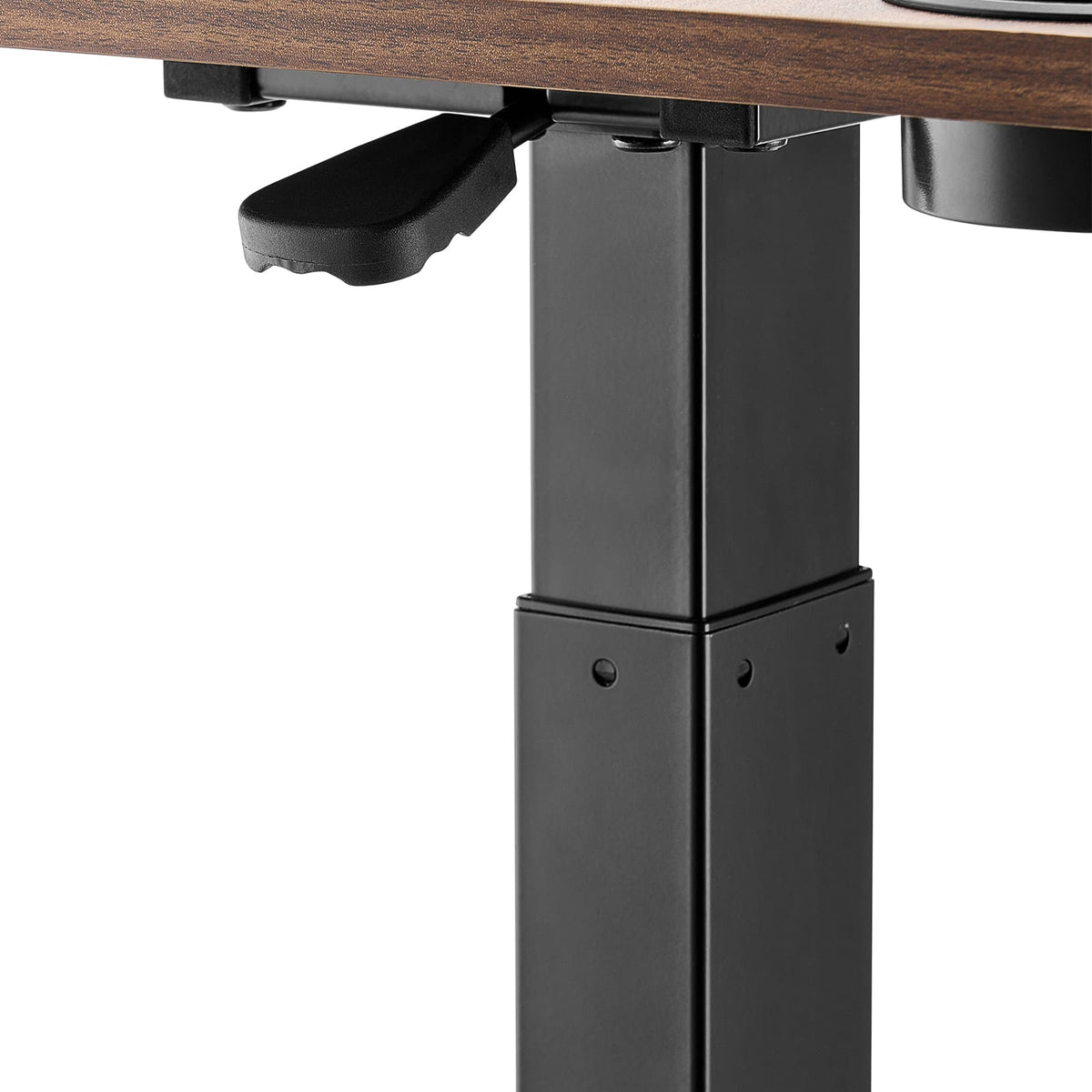 Black Steel Overbed Table - Adjustable Height Laptop Desk