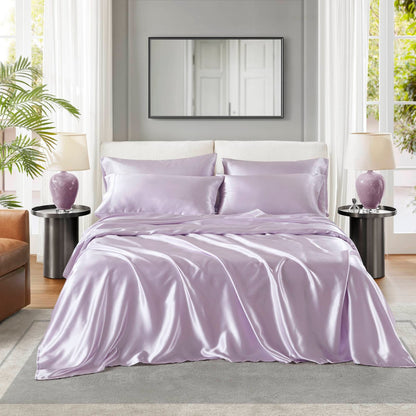 Lilac 6-Piece Queen Sheet Set with Fitted Sheet