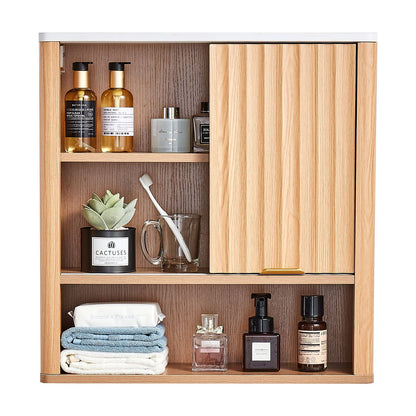 Bathroom Wall Cabinet - Wood, Adjustable Shelf, Over Toilet Storage