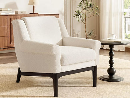 Beige Boucle Accent Chair - 31" Modern Lounge Chair for Living Room