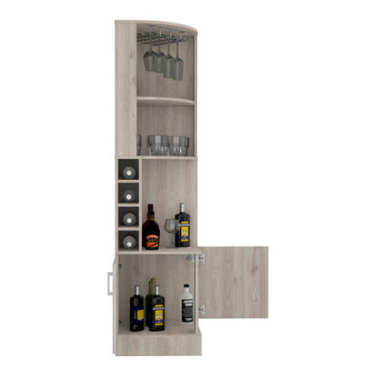 Light Gray Seattle Bar Cabinet - 8 Bottle Storage
