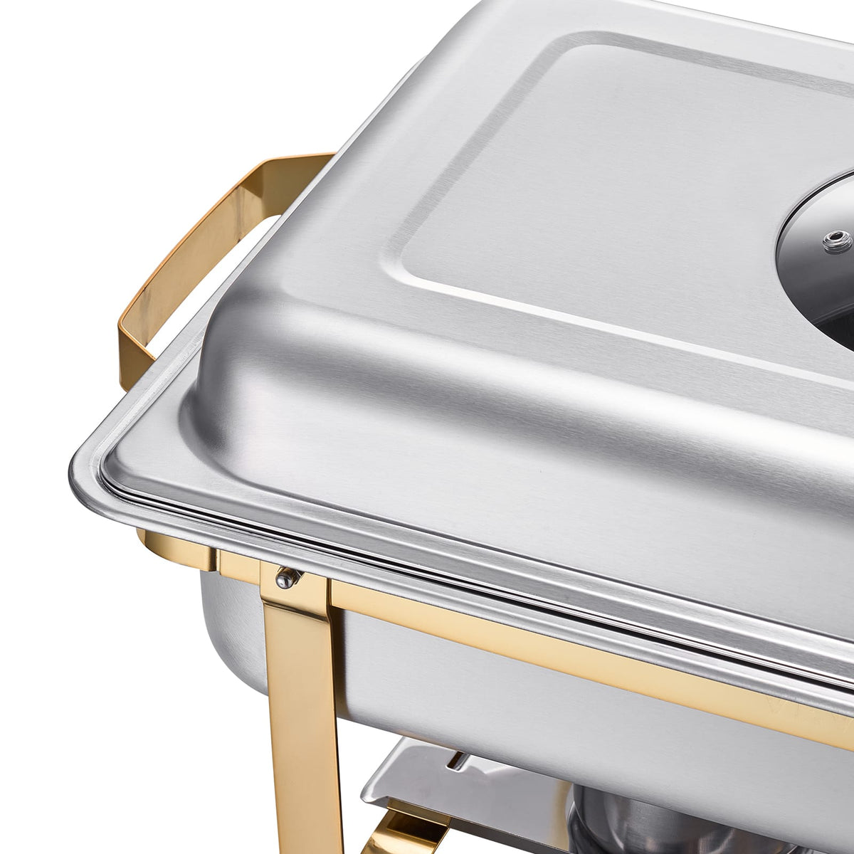 Silver Stainless Steel Chafing Dish Buffet Set - 4x4 Qt Pans