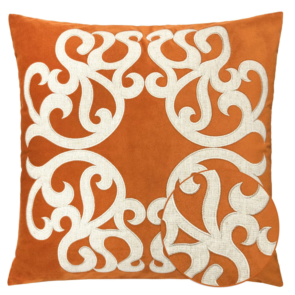 Dora Vintage Vine Set of 2 - Orange Polyester Pillow Covers