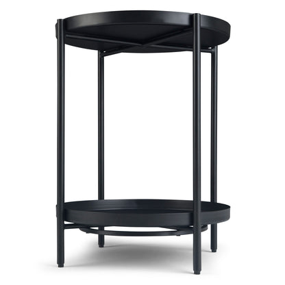 Black Metal End Table - 16.9 x 16.9 Inches