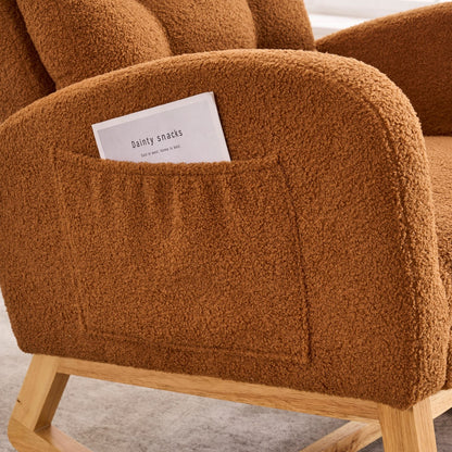 Caramel Rocking Chair with Foam Cushion - Living Room Rocker