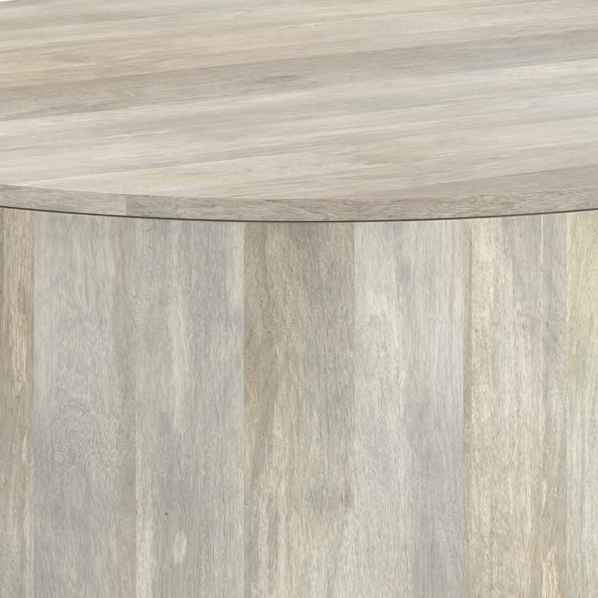 White Wood Drum Coffee Table - 36" Diameter