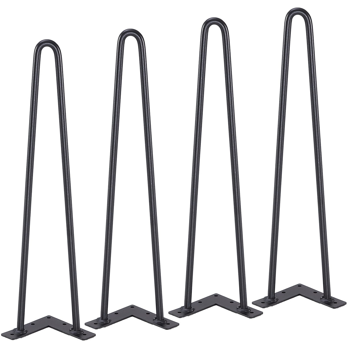 19" Hairpin Furniture Legs - Black Metal, 500lbs Capacity