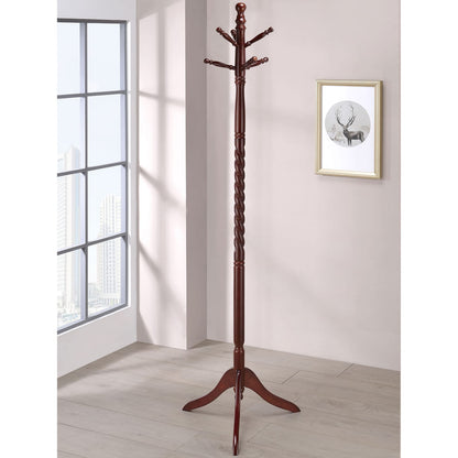Brown Wood Coat Rack - Traditional Entryway Style