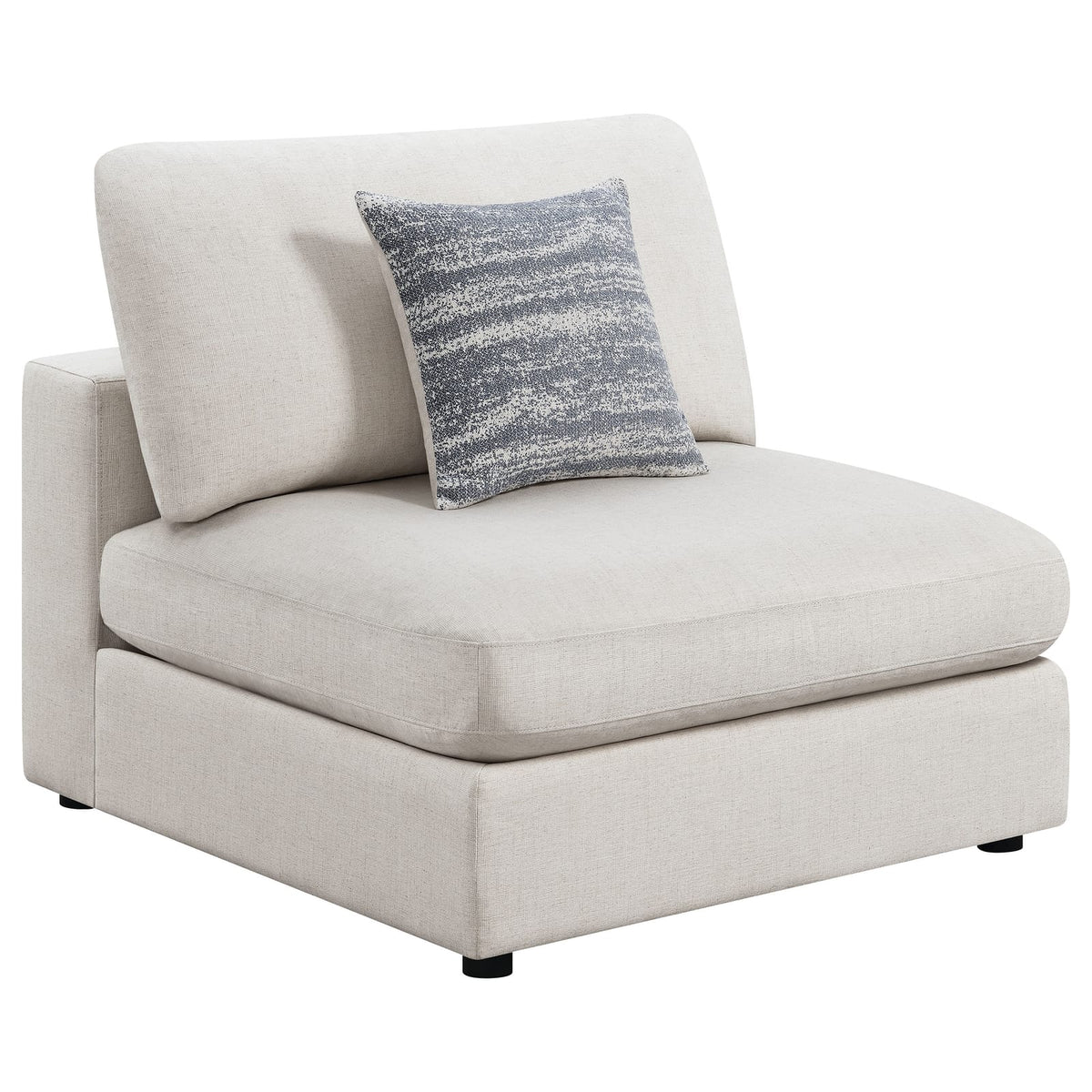 Beige Upholstered 4 Seat Sectional Sofa