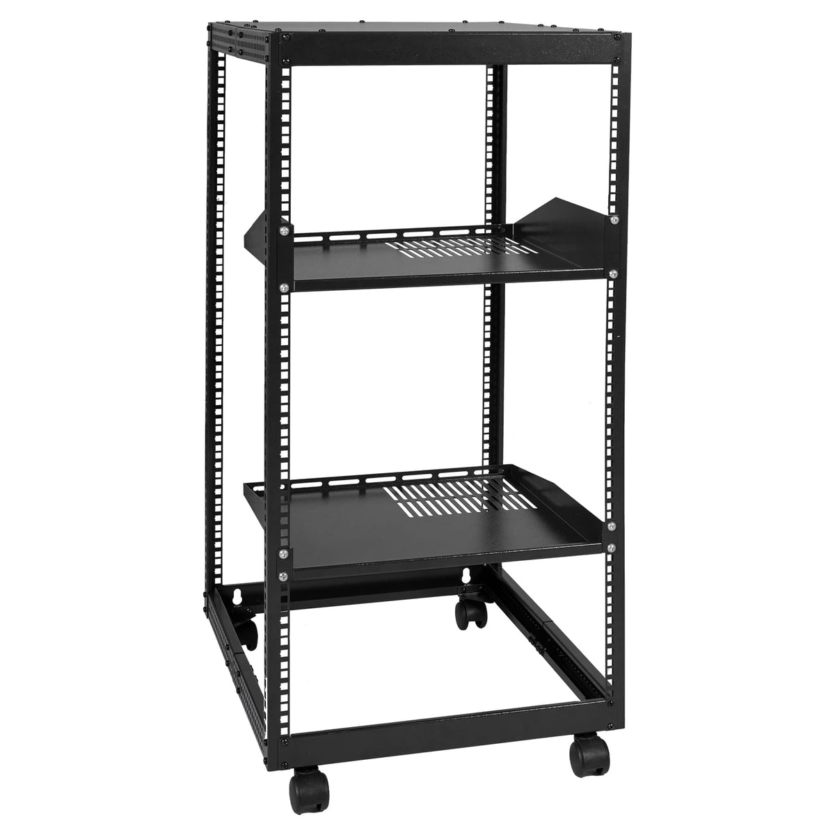 20U Server Rack - Black, Adjustable Depth Storage