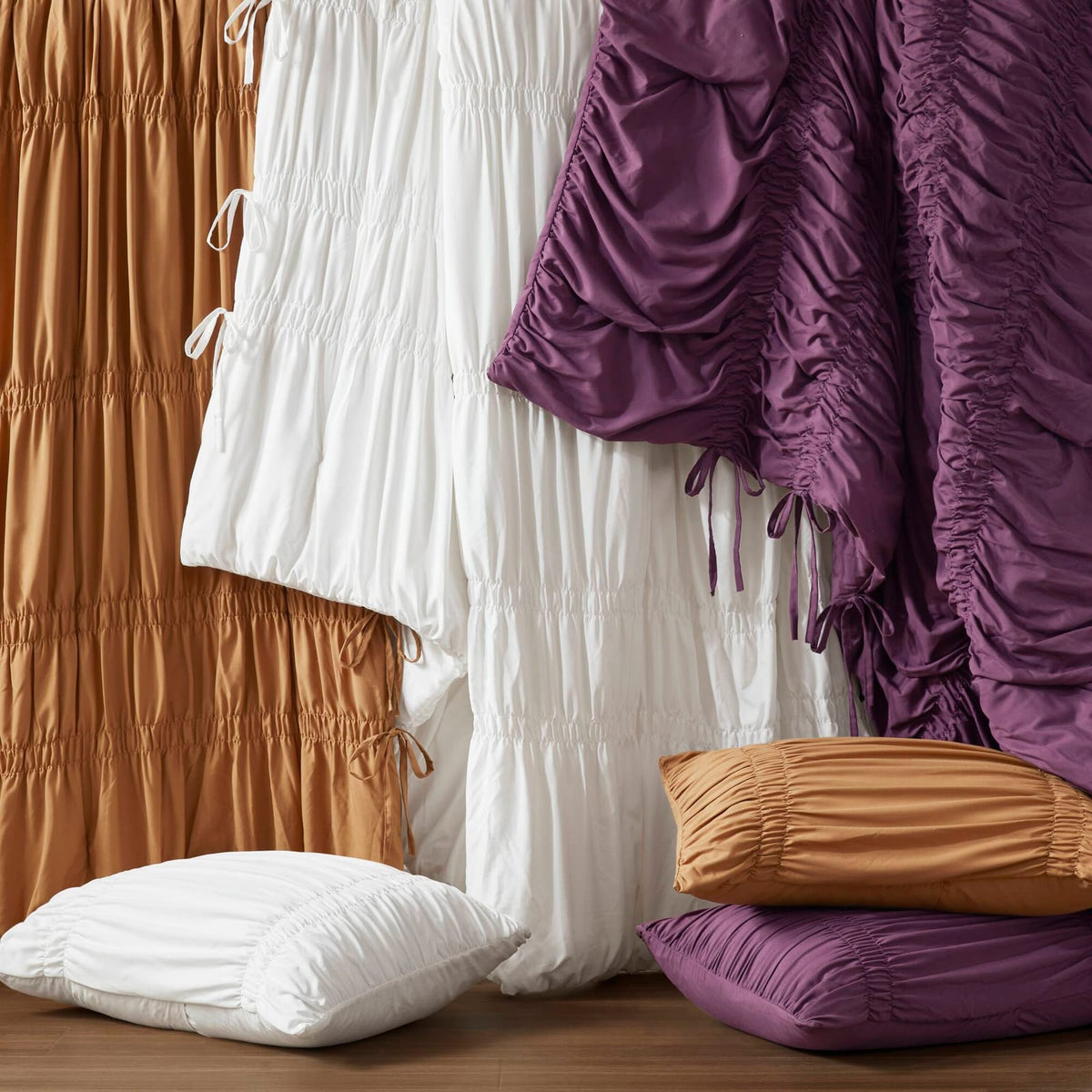 Purple Microfiber Comforter Set for Romantic French Country Bedroom