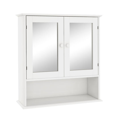 Modern White MDF Bathroom Mirror Cabinet for Renovations