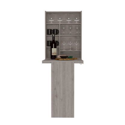 Light Gray Particle Board Wall Mounted Storage Hutch Table for Living Room