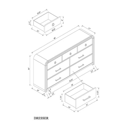 68" Oak Dresser - Contemporary Bedroom Storage