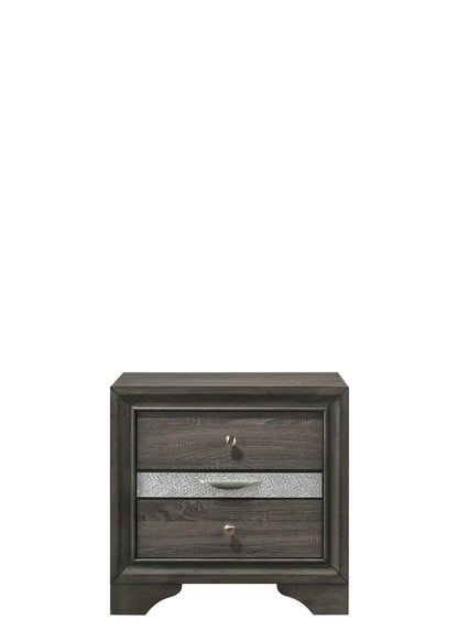 Gray Synthetic Wood Nightstand - 17"W x 26"H for Bedroom
