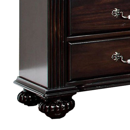 Dark Walnut Wood Nightstand - 17.37 x 29.25" for Bedroom