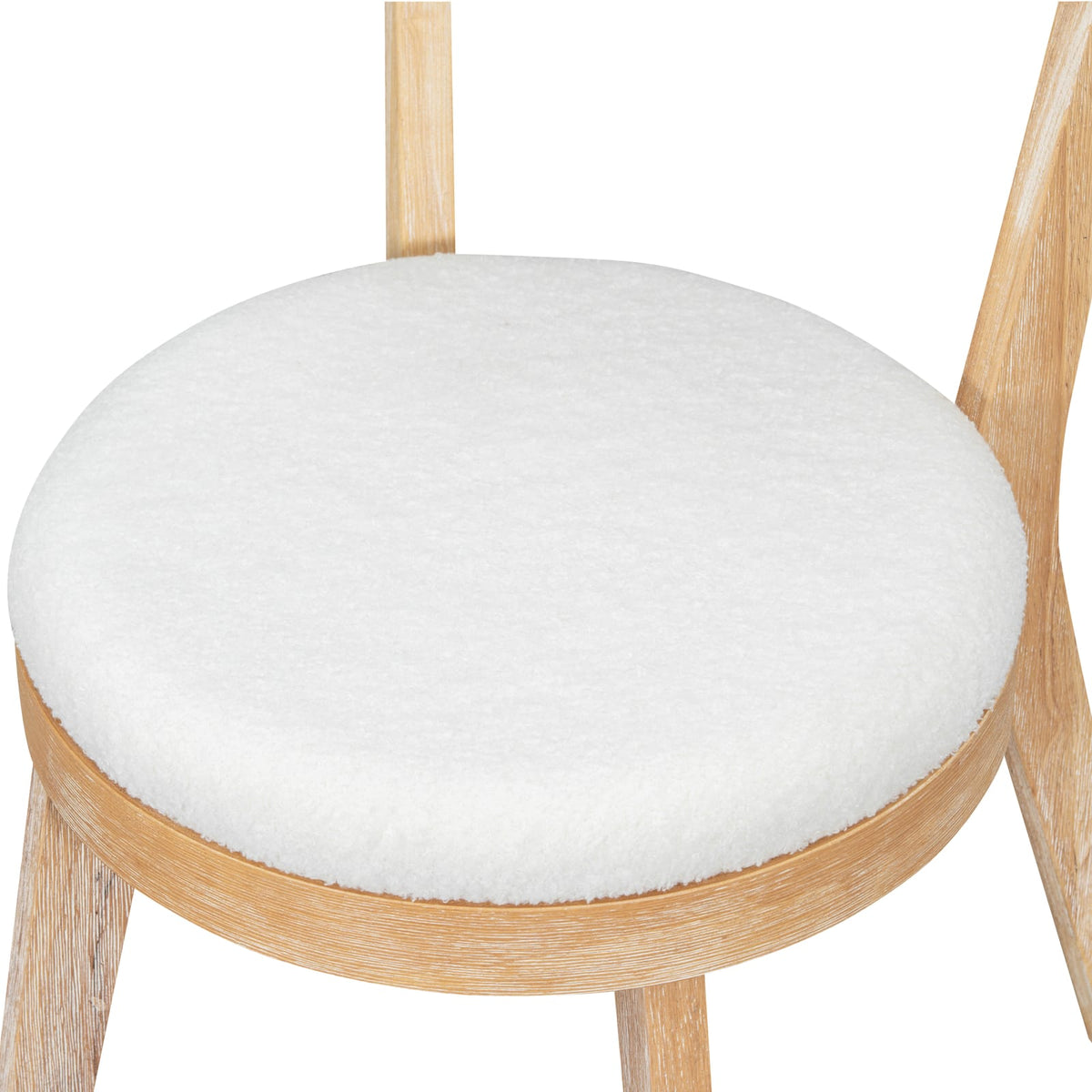 Beige Natural Upholstered Dining Chairs - Set of 2 for Dining Room