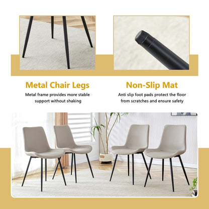 6 Person Glass Dining Table Set - Black Metal Frame