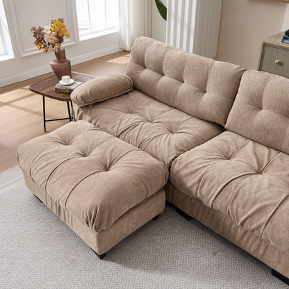 U-Shaped Modular Sectional Sofa - Light Brown Comfort