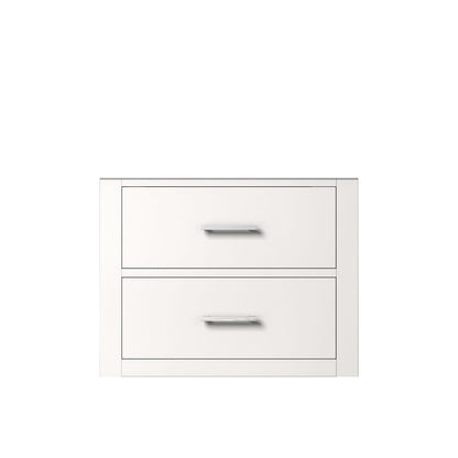 White Single Bath Vanity - 24 Inch Wall Hung for Bathroom