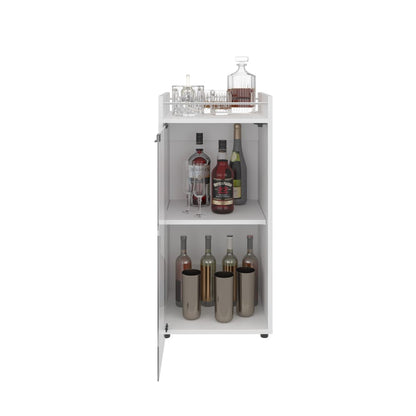 White Minibar Cabinet - 14.8 x 15 x 32 Inches