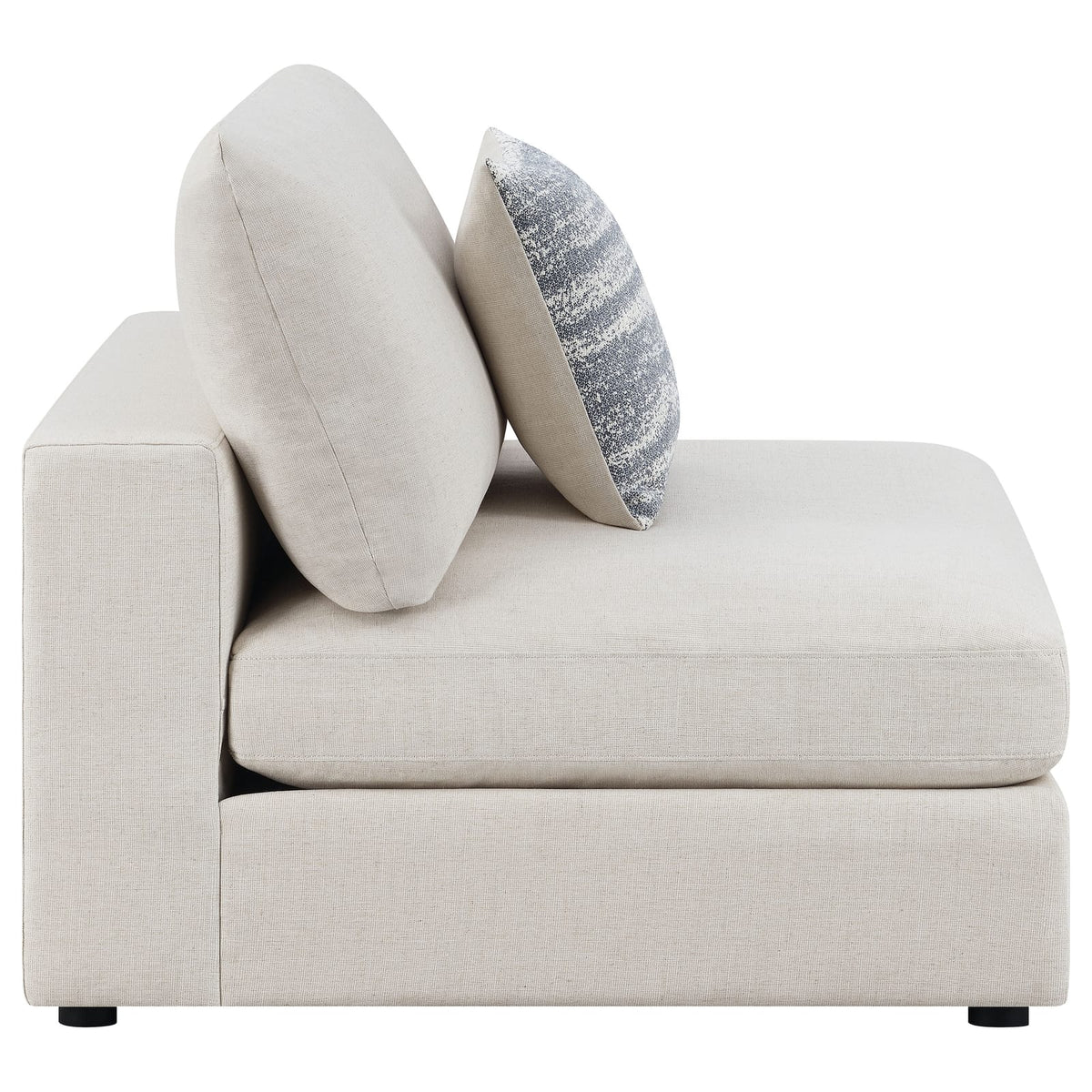 Beige Upholstered Armless Chair - 38" x 41" Primary Living Space