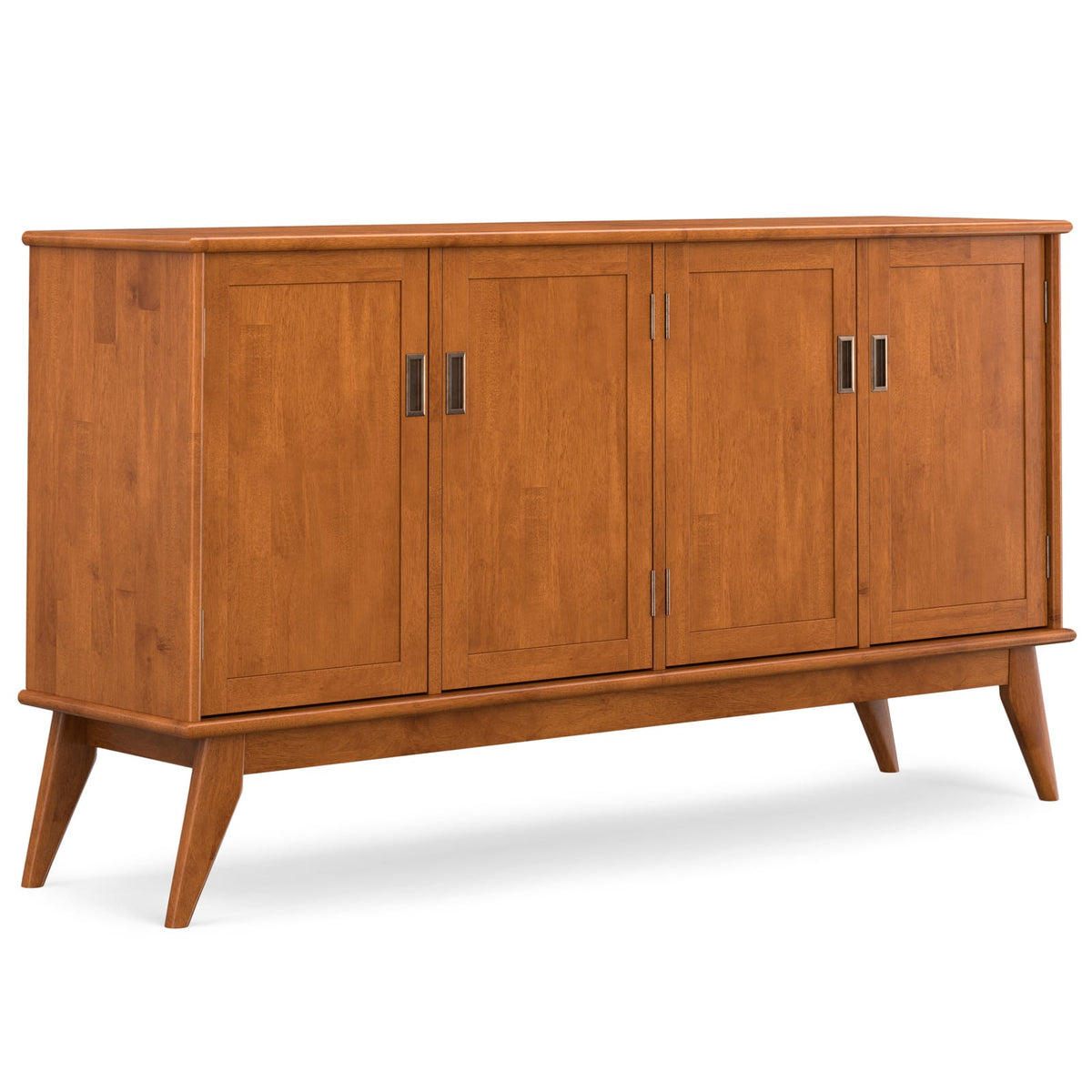 Draper Mid Century 4 Door Sideboard Buffet - Brown Rubber Wood