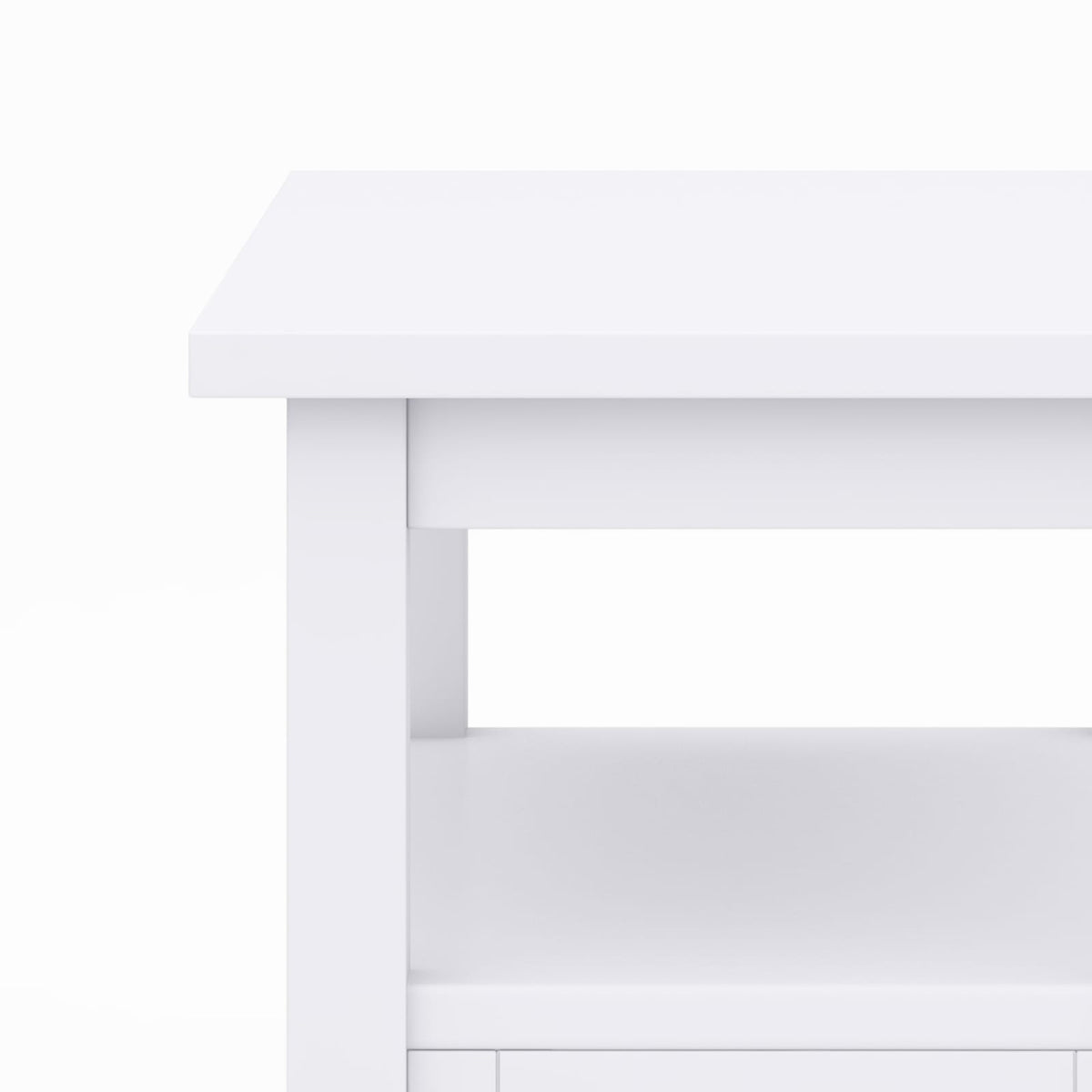 Solid Wood Drawer End Table in White for Bedroom Nightstand Storage for Living Room