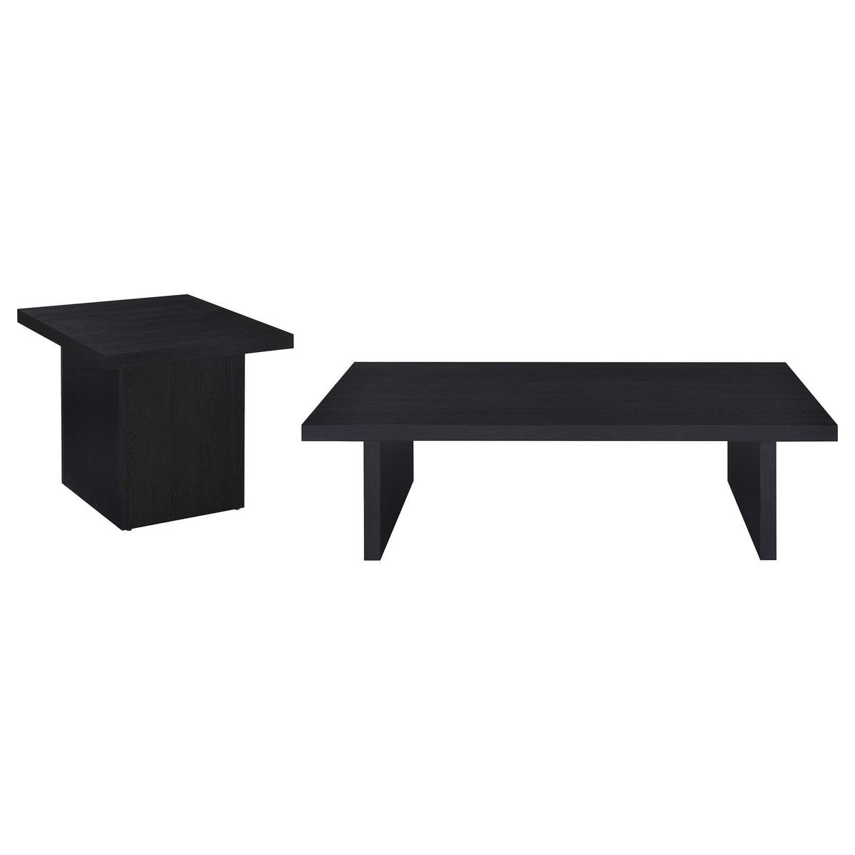 Caroline Black 2-Piece Coffee & End Table Set - Modern Style