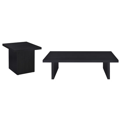 Caroline Black 2-Piece Coffee & End Table Set - Modern Style