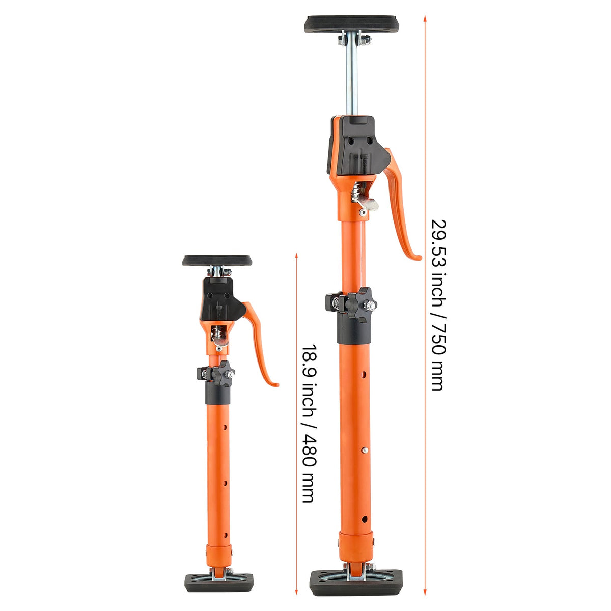 2-Pack Adjustable Cabinet Support Pole - 18.9-29.5 Inch Steel Jack